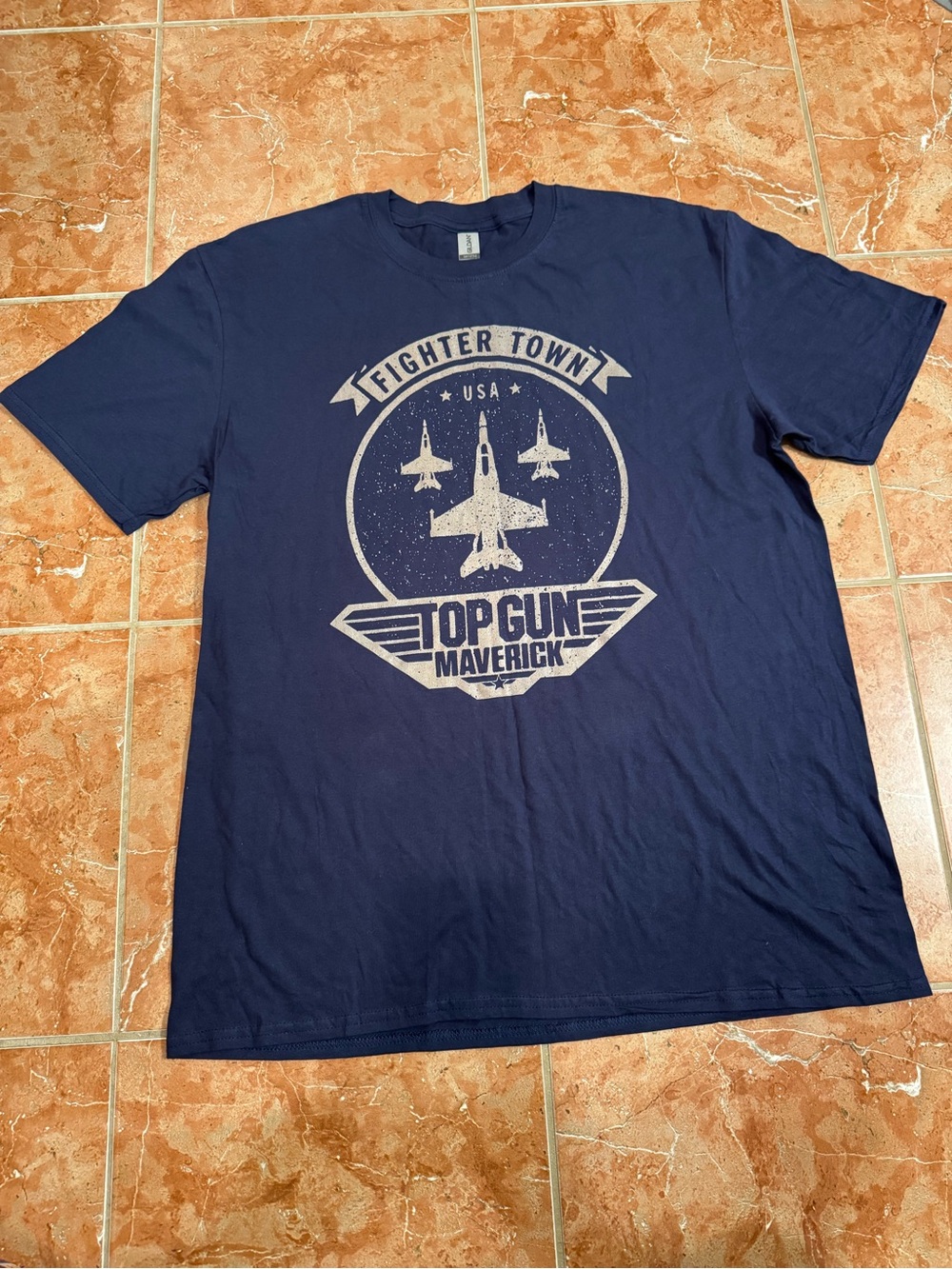 Top Gun Maverick Fighter Town Jets Men's Navy Graphic T-shirt  XL Tom Cruise